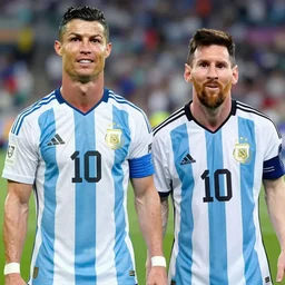 A portrait photo of Cristiano Ronaldo and Messi teams up with a teenage joe biden, perfect faces, 50 mm, award winning photography