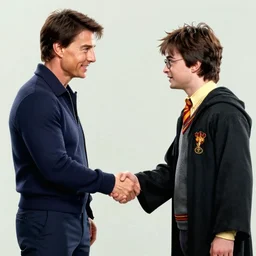 tom cruise shaking hands with harry potter, digital art, highly - detailed, artstation cgsociety masterpiece