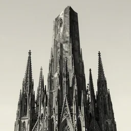 close shot of a hellish monolith bursting out of a cathedral by Zdzisław Beksiński
