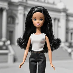 realistic photo of a a barbie girl doll made of black brushwood, greyscale grain 1 9 6 0, life magazine photo, natural colors, metropolitan museum, kodak
