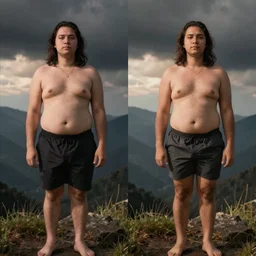dramatic before and after weight loss photo