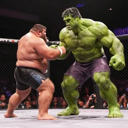 hulk h in a cage match with mr. blobby