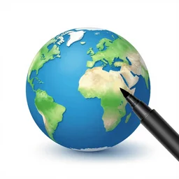 a black marker on white background of an earth planet