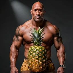 dwayne the rock johnson as a pineapple, mixed with a pineapple, looks like a pineapple, pineapple