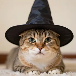 a cat in a wizard hat