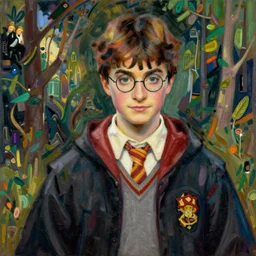 Harry Potter, painting by Mikhail Vrubel, 4k, 8k