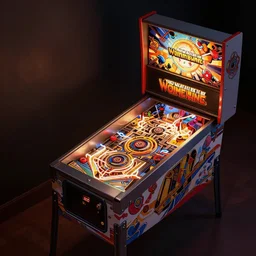 wimmelbilder maze pinball machine illustration, isometric, very sharp