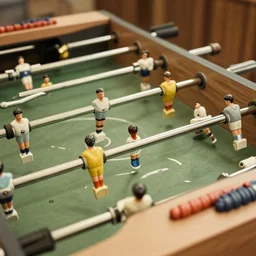 a photo general of table football soccer, vintage