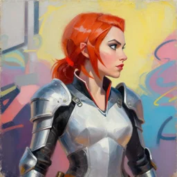 greg manchess portrait painting of light armored natasha romanova aka black widow as overwatch character, medium shot, asymmetrical, profile picture, organic painting, sunny day, matte painting, bold shapes, hard edges, street art, trending on artstation, by huang guangjian and gil elvgren and sachin teng