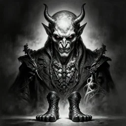 the devil wearing vibram five fingers, grim - lighting, high - contrast, intricate, elegant, highly detailed, centered, digital painting, artstation, concept art, smooth, sharp focus, illustration, artgerm, tomasz alen kopera, peter mohrbacher, donato giancola, joseph christian leyendecker, wlop, boris vallejo
