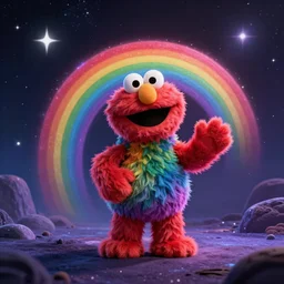 rainbow cosmic animal from sesame street