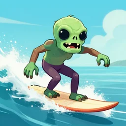 Surfing Zombie, Digital Art