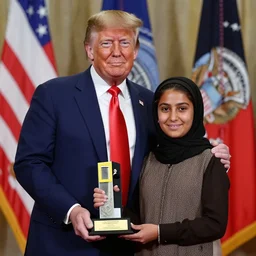 photo of donald trump, afghan girl, award - winning photo by national geographic