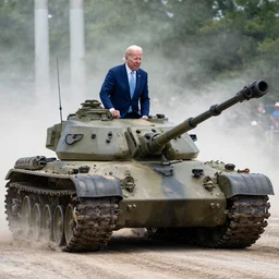 Joe Biden transforming into a tank