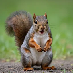 shocked appalled squirrel with its open mouth agape
