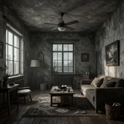 people unable to scape a nightmare, highly detailed interior, hyperrealistic, Lumion render, 8k UHD