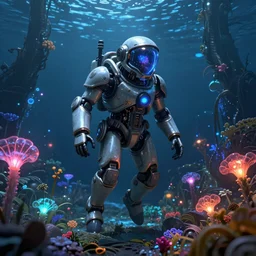 Deep Sea Subnautica, vibrant glowing flora, trending on Artstation, 4k