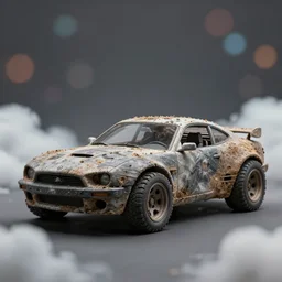 custom ugly vehicle. car design by cory loftis and ruan jia. len blur background bokeh. art by artgerm and filip hodas. clouds by rhads.