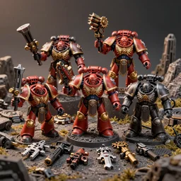gears of war weapons as plastic warhammer figurine parts