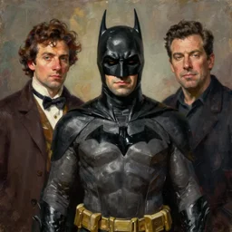 Donny Berger as Batman, Donny Berger, Adam Sandler, digital art, trending on artstation, oil on canvas by J. C. Leyendecker and Edmund Blair Leighton and Charlie Bowater, octane render, cinematic