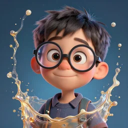small boy with thick glasses, being a great, loveable guy, whimsical, disney splash art, art by artgerm, intricately detailed, highly detailed, trending on artstation, 4 k, wallpaper