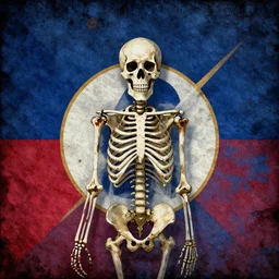 national flag for a country inhabited by skeletons