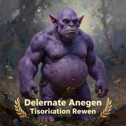 oil painting of a purple orc