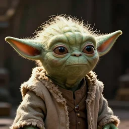 a starwars character looks exactly like yoda but does not have any ears at all. just a round head