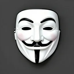 minimal guy fawkes anonymous mask logo by karl gerstner, monochrome, symmetrical