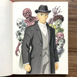 abdul alhazred being stalked by horrors, lovecraft, colored pencil, studio ghibli, tankobon, in the style of ilya kuvshinov and krenz cushart and william - adolphe bouguereau and alphonse mucha