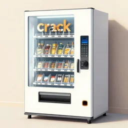 cigarette vending machine with the word'crack'written on it, crack, crack cocainewe can do it, wwii american propaganda, 4 0 s art.