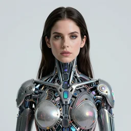 portrait of [ [ lana del rey ] ] as a cyborg cyberpunk [ upper body ] intricate abstract. intricate artwork. by tooth wu, wlop, beeple, dan mumford. octane render, trending on artstation, greg rutkowski very coherent symmetrical artwork. cinematic, [ [ hyper realism ] ], high detail, octane render, 8 k, iridescent accents