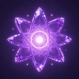 purple powerful magic mana symbol, crystal atom solarsystem structure, epic legends game icon, stylized digital illustration, radiating, a glowing aura, global illumination, ray tracing, hdr, unreal engine, octane render, trending on arstation, by ian pesty and katarzyna bek - chmiel
