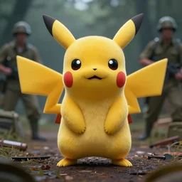 hyperrealistic dslr film still!!!!! pikachu!!!!! in vietnam war, stunning 8 k octane comprehensive 3 d render, inspired by istvan sandorfi & greg rutkowski & unreal engine, perfect symmetry, dim volumetric cinematic lighting, extremely hyper - detailed, extremely lifelike attributes & lifelike texture, intricate, masterpiece, artstation, stunning