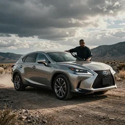 kanye west crashing his lexus, hyperrealistic, coherent, media photo