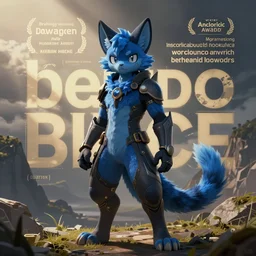 a blue - and - black catbat fursona ( from the furry fandom ), nanopunk, and these are some words just to test out what more words do