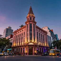 Buenos Aires in a synthwave style