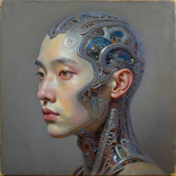 artificial super intelligence, oil on canvas, high detail, masterpiece, artstation, intricate, hyperrealism, photo realistic