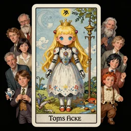 award winning art by mark riddick, wlop, wallpaperflare, houdini, vfx, james gurney, dan luvisi, audrey kawasaki, tim hildebrandt, liam wong, aoi ogata, mao hamaguchi, thomas kinkade, ernst haeckel, trending on artstation, very detailed 8 k illustration with tarot card frame of a cute cyborg princess