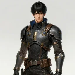 portrait of a man by ayami kojima, korean, he is about 2 0 years old, short black hair with bangs, very tall and slender, smart looking, he is wearing a steampunk tactical gear, highly detailed portrait, digital painting, artstation, concept art, smooth, sharp foccus ilustration, artstation hq
