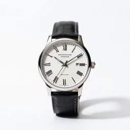 scandinavian wristwatch, professional product shot, isolated on a pure white background, centered, entire object in frame, sharp focus, soft studio lighting