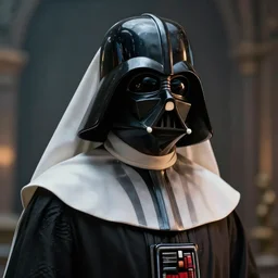 darth vader as a nun, fantasy, sharp focus, digital art, hyper realistic, 4 k, unreal engine, highly detailed, hd, dramatic lighting by brom, trending on artstation