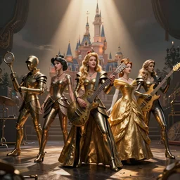 disney princesses in a metal band