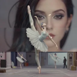beautiful three point perspective film still of funky pop holly herndon ballerina in ronin, extreme closeup portrait in style of frontiers in blade runner miniature photography fashion architectural art studio seinen manga edition, porcelain statue, tilt shift background, soft lighting, kodak portra 4 0 0, 8 k, macro, cinematic style by emmanuel lubezki