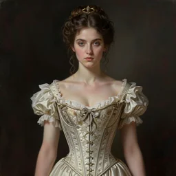portrait of a beautiful Victorian female ghost in a corset, intricate, elegant, highly detailed, centered, digital painting, artstation, concept art, smooth, sharp focus, illustration, artgerm, donato giancola, Joseph Christian Leyendecker, WLOP, Artgerm