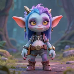eco gotch punk female goblin, octane 8k,