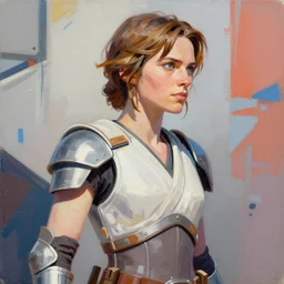 greg manchess portrait painting of partially armored rey skywalker from star wars as overwatch character, medium shot, asymmetrical, profile picture, organic painting, sunny day, matte painting, bold shapes, hard edges, street art, trending on artstation, by huang guangjian, gil elvgren, ruan jia, greg rutkowski, gaston bussiere
