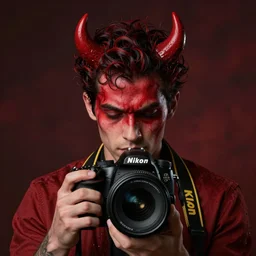 a portrait of the devil, nikon 5 3 0 0 d, dslr photography