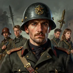 portrait of a spanish civil war hero juan modesto, colourised, face portrait, epic, tragic, military art, fantasy, dieselpunk, hd shot, digital portrait, beautiful, artstation, comic style, by artgerm, guy denning, jakub rozalski, magali villeneuve and charlie bowater