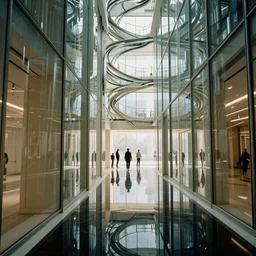 glass hallways of entropy, ivory and ebony, swirled architecture, the void people, camera burn, octane 8 k